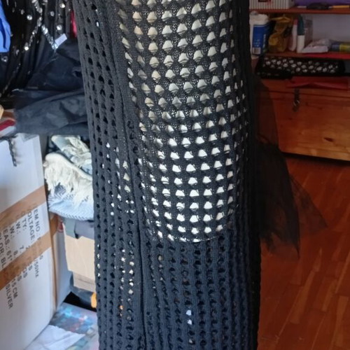 Boho black crochet beach dress, size XL