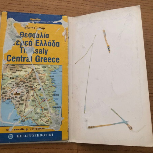 Thessaly Central Greece map and guide used, scale 1:250,000
