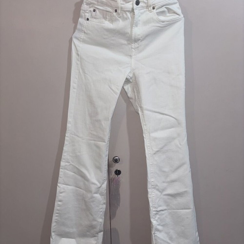 Stradivarius white flared pants like new, size M 38 10