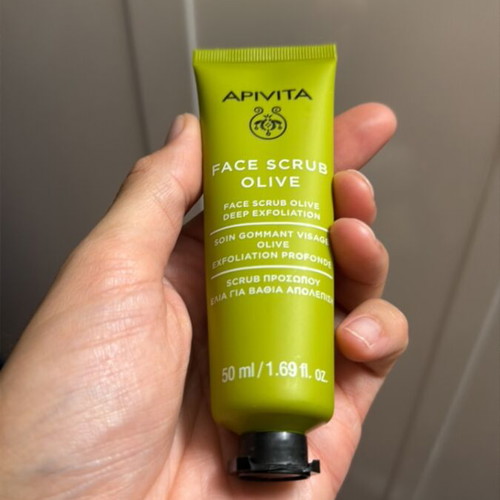 Apivita Face Scrub Olive deep exfoliation new
