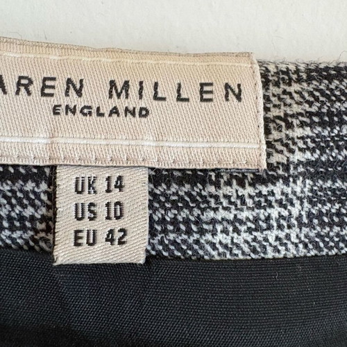 Karen Millen Checked Structured Dress With Belt Like New Size 42