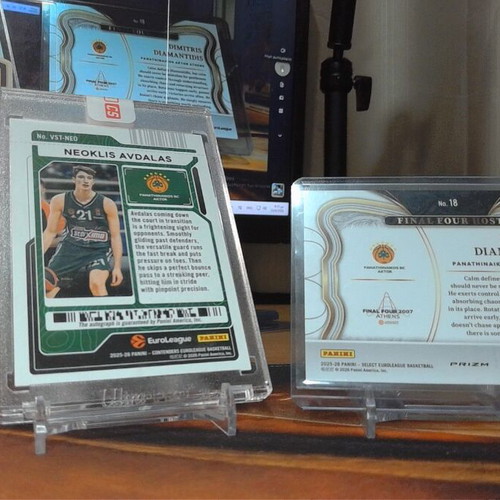 Panathinaikos EuroLeague Cards Lot – Neoklis Avdalas Auto FOTL & Dimitris Diamantidis /149