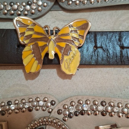 Women's belts brown, beige, gray used set with Guess