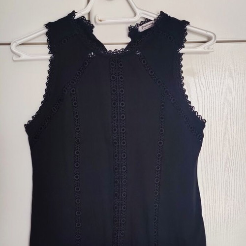 Stradivarius black summer top size Small like new with lace circles