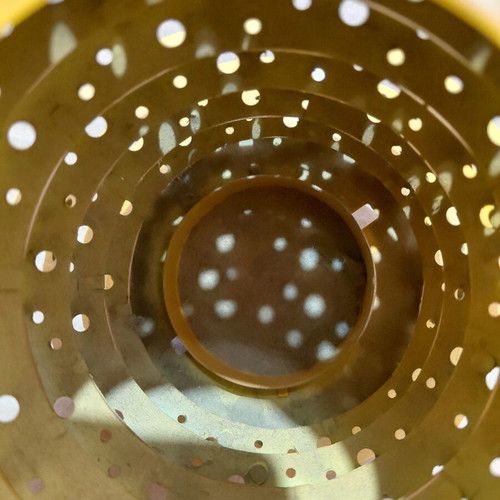 Metal yellow lantern like new, suitable for tealight or candle