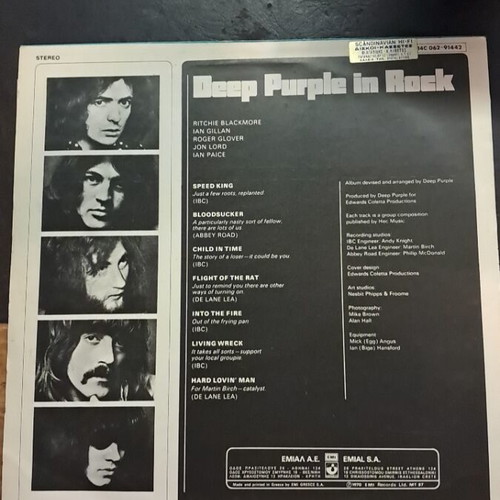 Deep Purple In Rock vinyl record