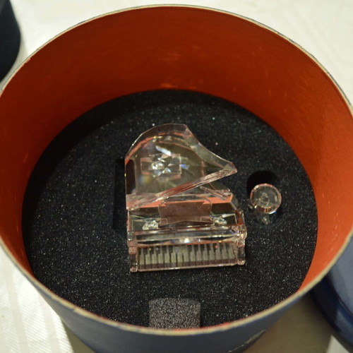 Swarovski crystal miniature piano with stool new