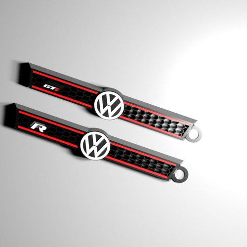 VW GTI and R keychains made to order, black and red
