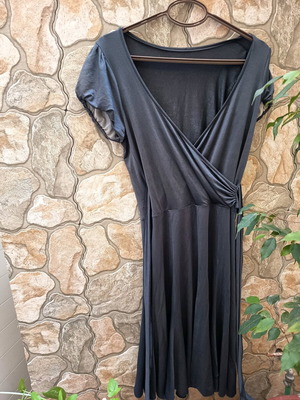 Φόρεμα σαν καινούργιο one size γκρι ασημί με ενσωματωμένο φανελάκι και ζώνη