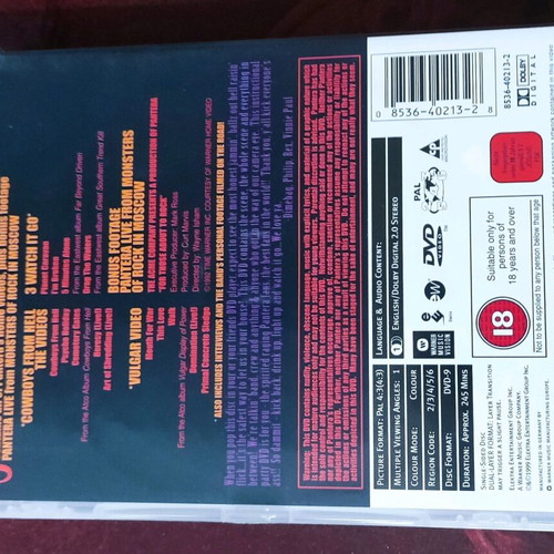 Pantera Vulgar Videos From Hell DVD like new with live footage and documentary