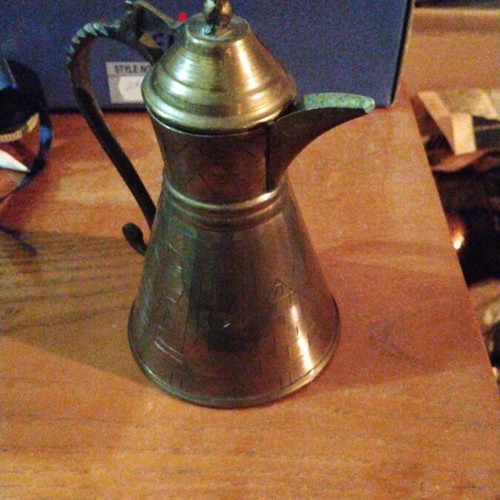 Vintage brass jug with lid like new