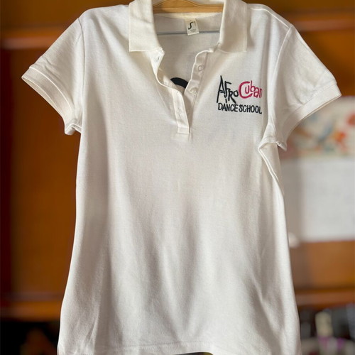 Polo shirt like new with embroidered dance school logo, size M