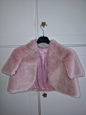 Karen Millen fur bolero used, pink, size M