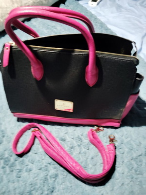 Bartuggi handbag black and pink, vintage, zipper not working