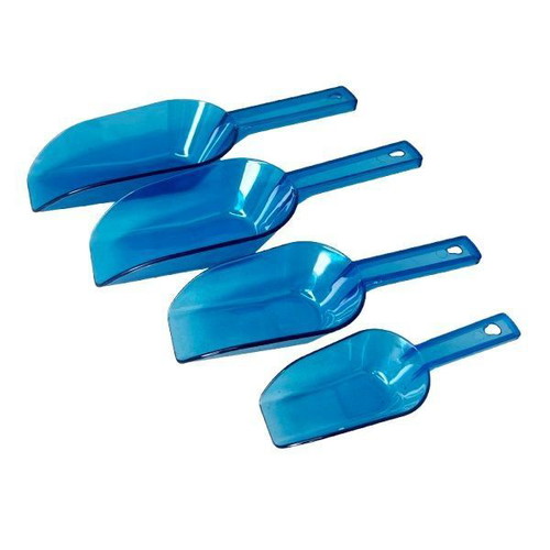 Plastic transparent scoops set of 4, new