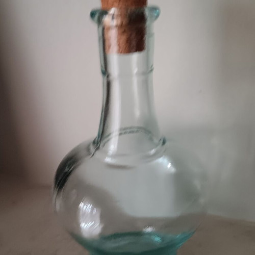 Glass carafe with cork for ouzo - tsipouro like new