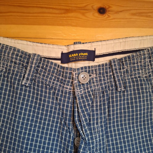 Zara checked bermuda shorts, blue, size S