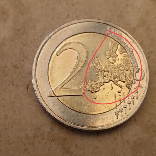 2 Euro Coin Greece 2025 Like New With Multiple Mint Errors