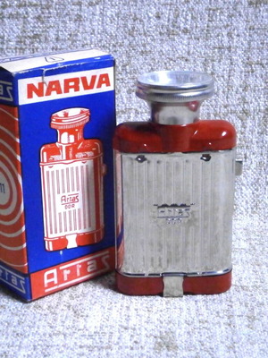 Narva Artas DDR metal flashlight new with box, vintage German made