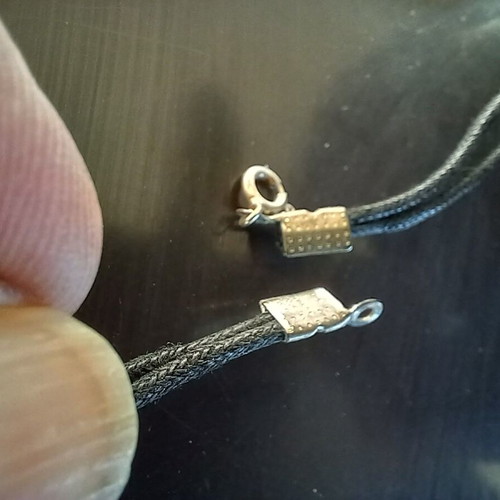 Long handmade silver necklace with painting like new