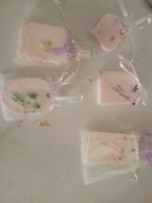 Handmade aromatic candles and closet fresheners set, new