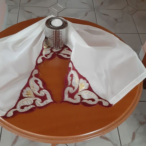 Table runner in fabric tsevre new 82 x 37
