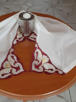 Table runner in fabric tsevre new 82 x 37
