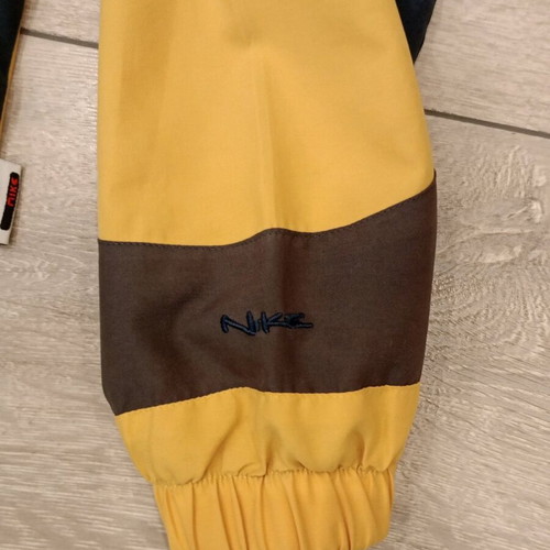 Nike jacket used, 90s vintage, mustard, black and brown