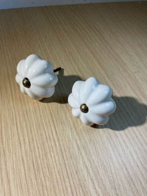 Zara home Ρετρό κεραμικά χερούλια σετ 2 καινούργια με μπρούτζινη λεπτομέρεια