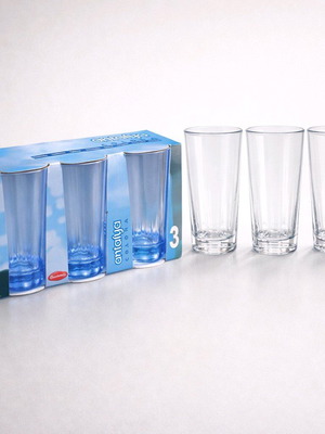 Glassware set new, 2 sets of 3 glasses, total 6