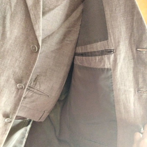 Andrea Doriani Exclusive men's linen suit, beige taupe