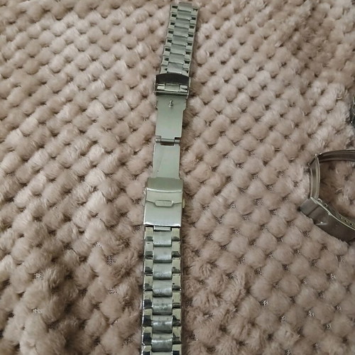 Metal watch bracelet new, stainless steel with double clasp