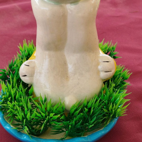 Porcelain egg cup new with bunny and colorful designs
