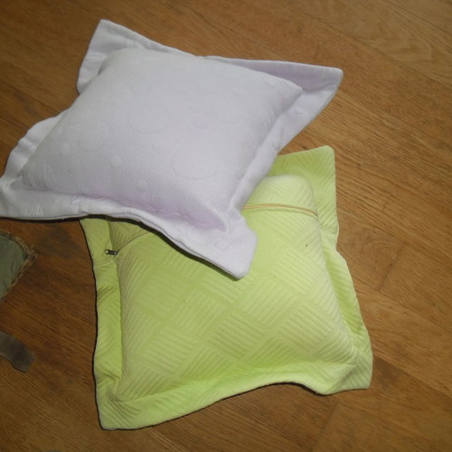 Decorative pillows used, pack of 2, lilac and green 40x40cm