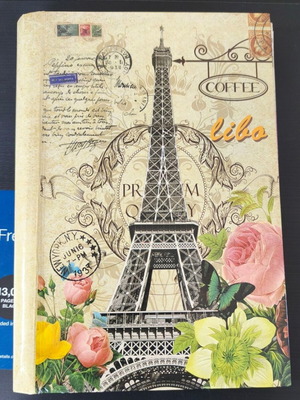 Vintage «Paris Coffee & Roses» σπιράλ σημειωματάριο με Πύργο του Άιφελ, 100 φύλλα