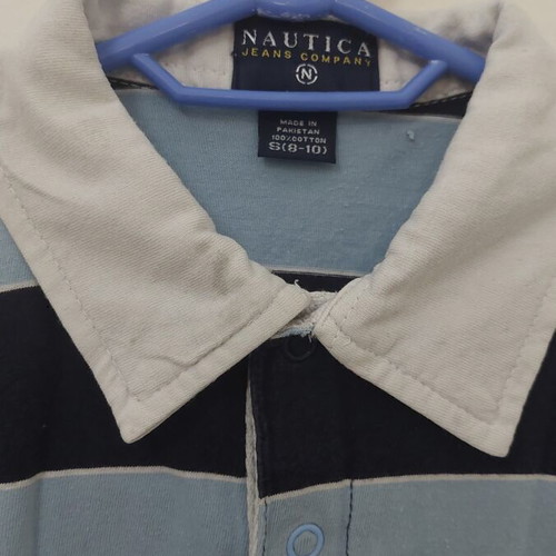 Nautica kids polo shirt used, size 8-10 years, white and blue