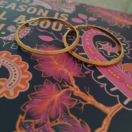Gold Hoop Earrings stainless steel new with packaging
