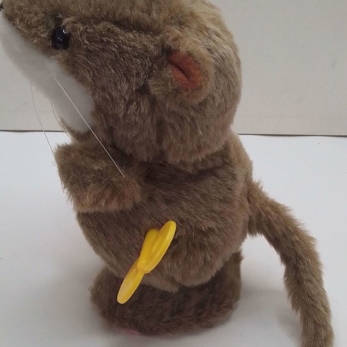 Vintage mechanical wind-up hamster toy used