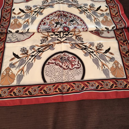 Silk Long Scarf Bursa Silk Art like new, floral design