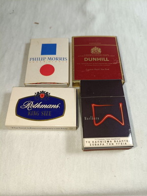 Dunhill Marlboro Rothmans Ph. Morris παλιά σπάνια διαφημιστικά τσιγάρων σπιρτόκουτα αχρησιμοποίητα σετ 4