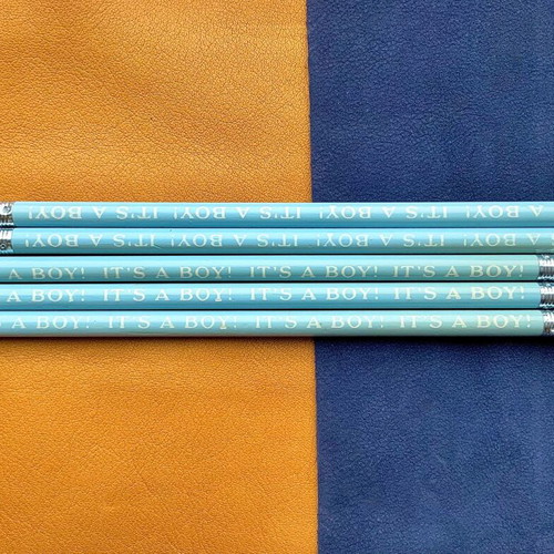 'It’s a Boy' blue pencils set of 5, new