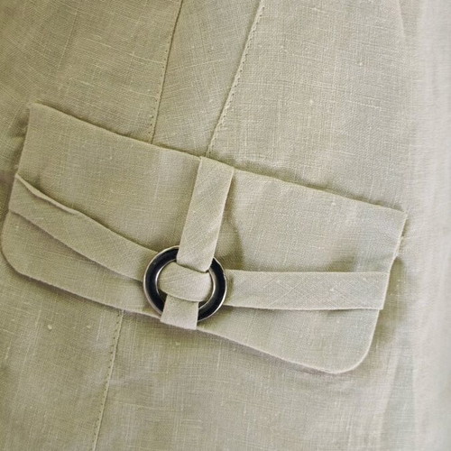 Women's vintage blazer and pants set used, linen, white and beige