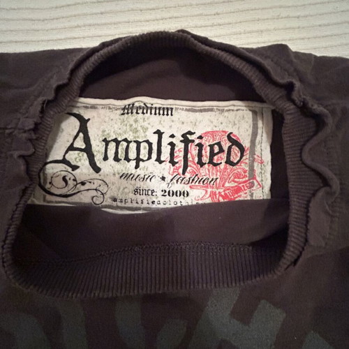 Amplified men's T-shirt, grey and red, size M, 50x68 cm