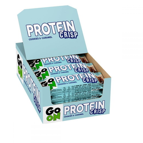 Promobox 24pcs Go On Protein Crisp Cookies & Caramel Bars 50g New