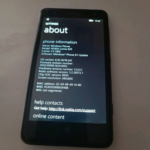 Lumia 625 8gb used Nokia