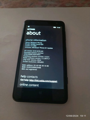 Lumia 625 8gb μεταχειρισμένο Nokia