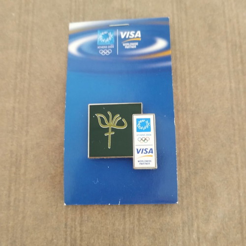 Athens 2004 Visa Sponsorship Pin Set with Olympia Pin new