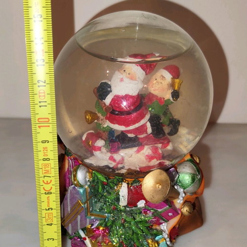 Christmas snow globe vintage used with wind-up music