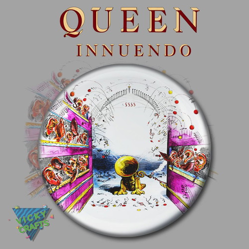 Queen Innuendo pin set of 10 new, album illustrations
