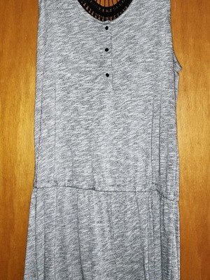 ICHI zip culotte used, grey with black knit, S/M